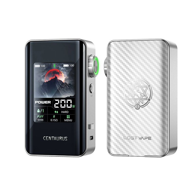 silver carbon lost vape centaurus bt200 box mod